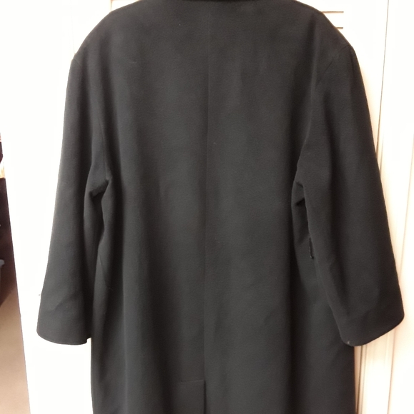 Black Perry Ellis Cashmere Wool Trench Coat - Picture 7 of 8